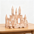 🌿Natural Beech Wood Castle Blocks