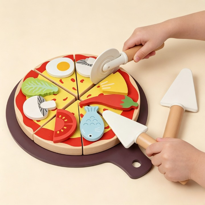 🍕Premium Wooden Pizza Play Set