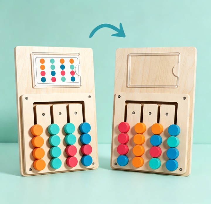 🧠Montessori Wooden Color Logic Game