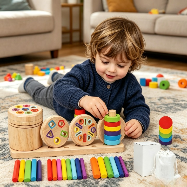 🧸Montessori Color Sorting Wooden Toy