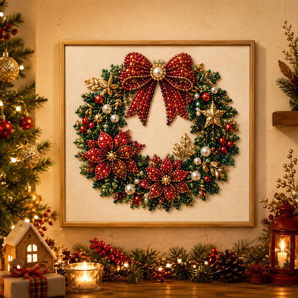 Holiday Wreath Christmas pearl artwork