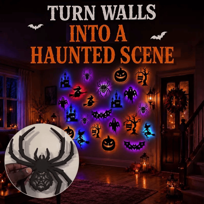 🎃 Halloween LED Wall Light Stickers – Turn Blank Walls Into Halloween Magic
