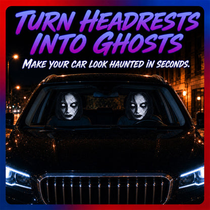 Funny & Creepy Halloween Car Headrest Covers – 2PCS Universal Fit