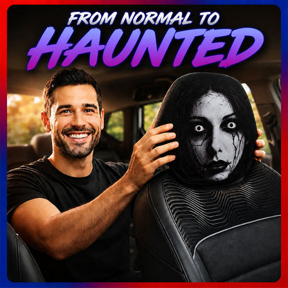 Funny & Creepy Halloween Car Headrest Covers – 2PCS Universal Fit
