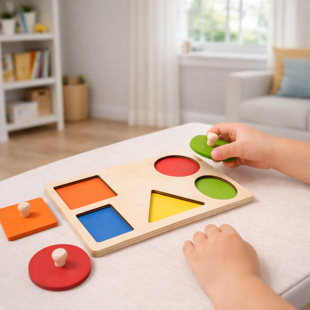 Wooden Geometric Shape Matching Board