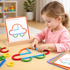 Wooden Pattern Matching Puzzle – Guided Stick & Ring Matching Set