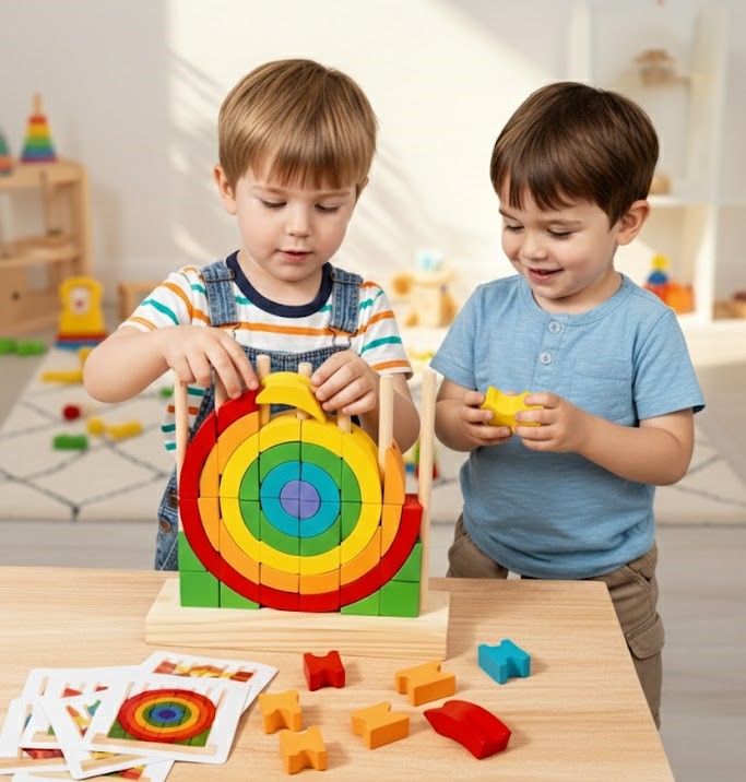 Snail Pull-Along & Rainbow Stacker – Calm Balance Stack Set