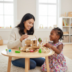 Natural Wood Architectural Building Set – Interlocking Plank Construction Set