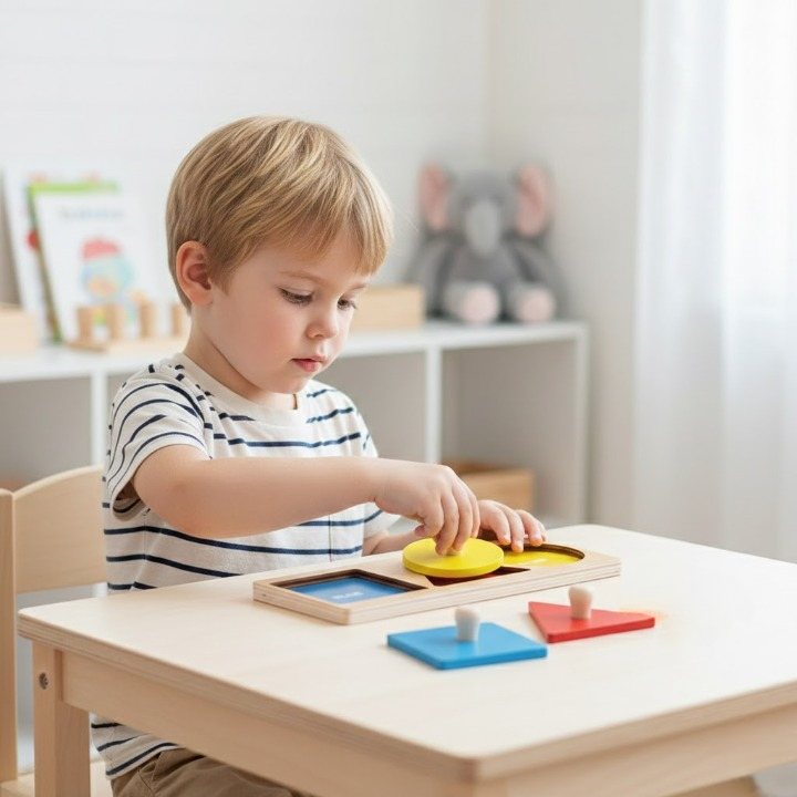 Wooden Geometric Shape Matching Board